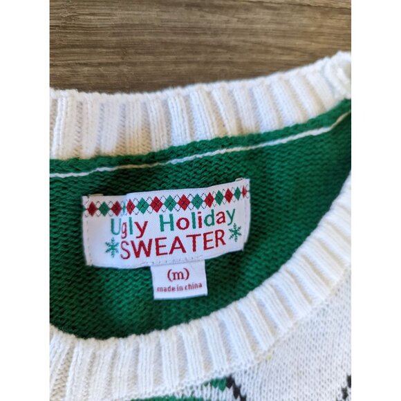 Ugly Holiday Sweater Tie Vest Print Size Men M - Picture 2 of 10